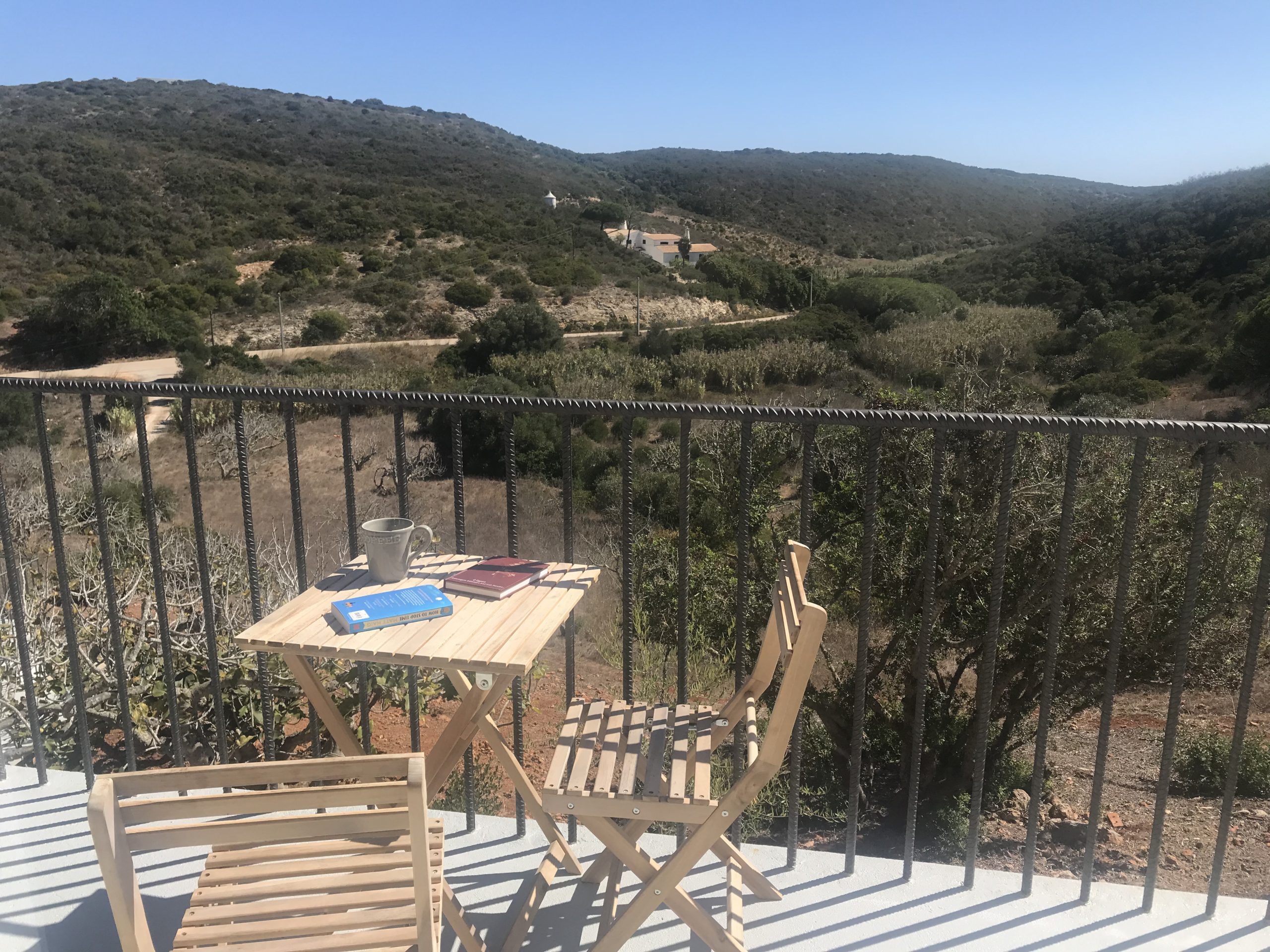 MAR - balcony - coffee and a book